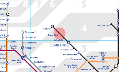 Burnt Oak station map