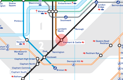 Elephant and Castle station map
