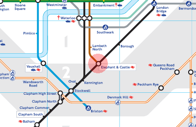 Elephant & Castle station map