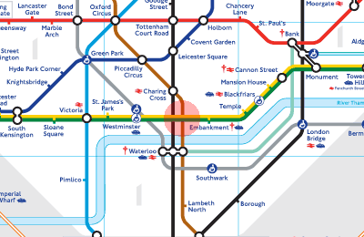 Embankment station map