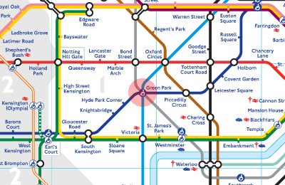 Green Park station map