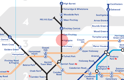 Highgate station map