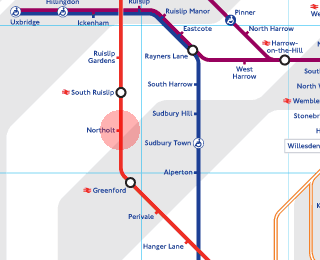 Northolt station map