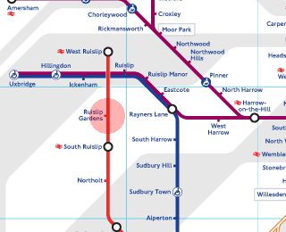 Ruislip Gardens station map