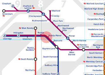 Ruislip Manor station map