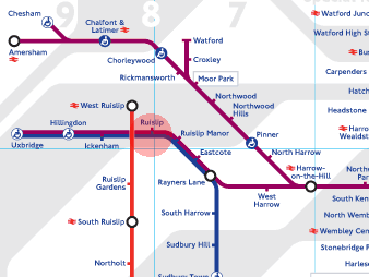 Ruislip station map