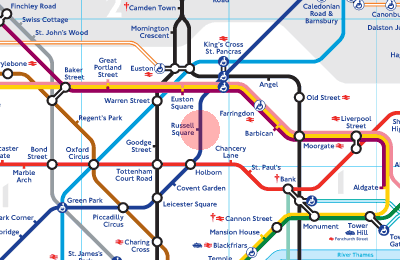 Russell Square station map