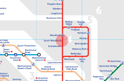 South Woodford station map