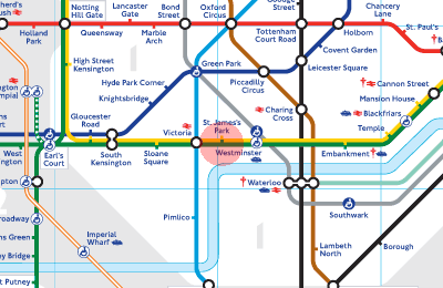 St. James's Park station map