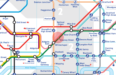 Stepney Green station map