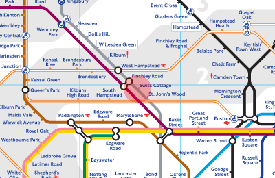 Swiss Cottage station map