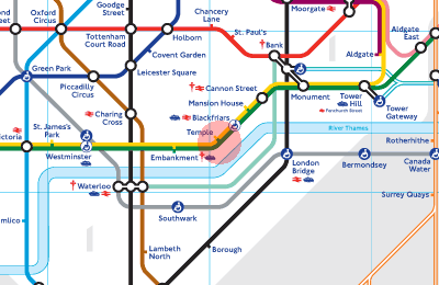 Temple station map