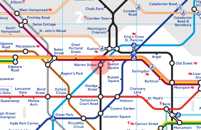 Warren Street station map