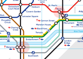 London Underground Tube Waterloo & City Line map