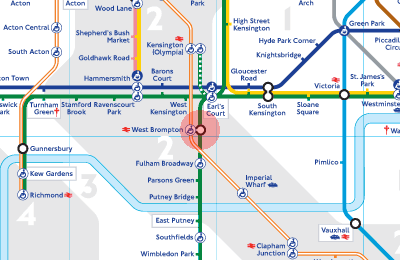 West Brompton station map