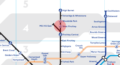 West Finchley station map
