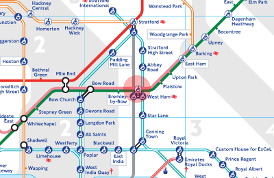 West Ham  station map