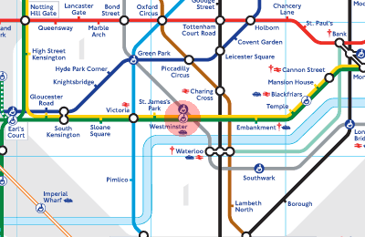 Westminster	 station map