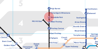 Woodside Park station map