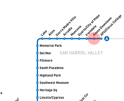 Azusa Downtown station map