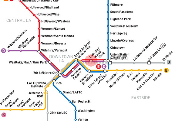 Civic Center station map