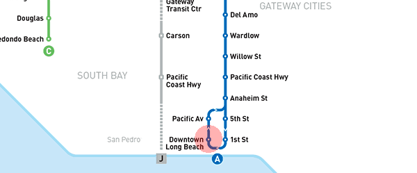 Downtown Long Beach station map