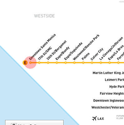 Downtown Santa Monica station map