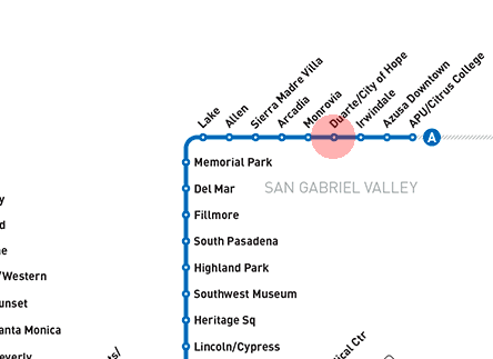 Duarte/City of Hope station map