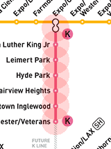 Los Angeles Metro Rail K Line map