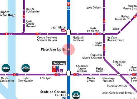 Place Jean Jaures station map