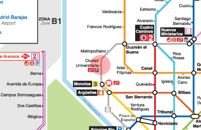 Ciudad Universitaria station map