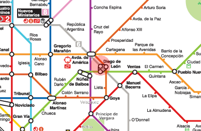 Diego de Leon station map