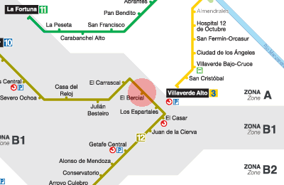 El Bercial station map