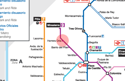 Herrera Oria station map