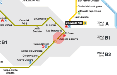 Juan de la Cierva station map