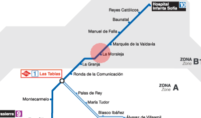 La Moraleja station map