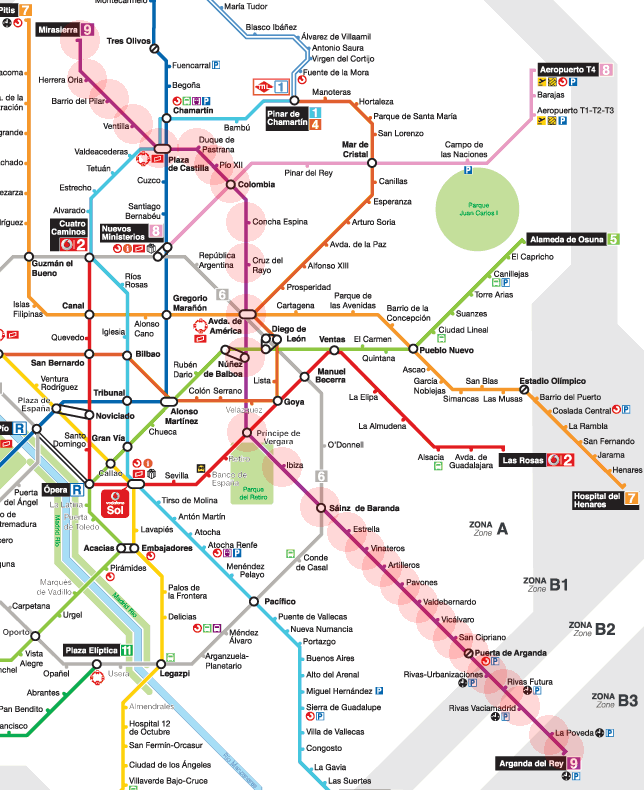 Madrid Metro Line 9 map