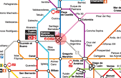 Nuevos Ministerios station map