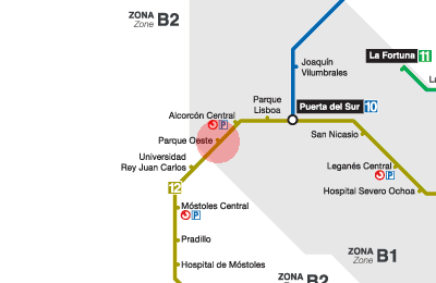 Parque Oeste station map