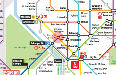 Plaza de Espana station map