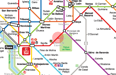 Retiro station map