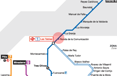 Ronda de la Comunicacion station map