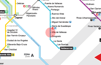 Villa de Vallecas station map
