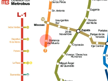 Barranca del Muerto station map