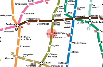 Etiopia/Plaza de la Transparencia station map