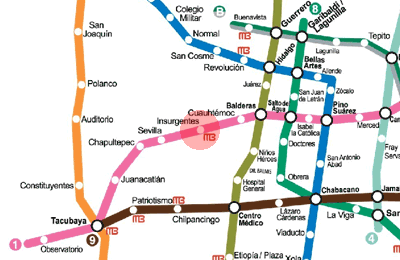 Insurgentes station map