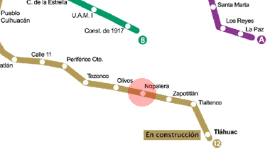 Nopalera station map