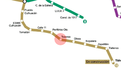 Tezonco station map