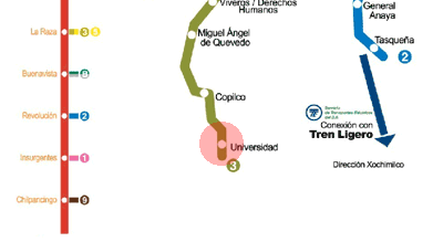 Universidad station map