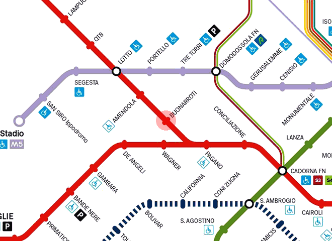 Buonarroti station map